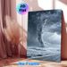 Ice Tornado Painting Poster, Monochromatic Dramatic Icy Tornado Scene Poster, Striking Weather-themed Decor Ideal For Home Office, Living Room_maomaolike.com