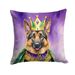 German Shepherd King Of Mardi Gras Throw Pillow Machine Washable, Indoor Outdoor Decorative Pillow For Couch, Bed Or Patio, 14Hx14W_maomaolike.com