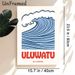 Uluwatu Bali Ocean Wave Painting Poster, Stylized Blue Curling Wave With Bold Text Poster, Charming Coastal Decor Ideal For Living Room, Bedroom Or_maomaolike.com