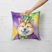 Akita King Of Mardi Gras Throw Pillow Machine Washable, Indoor Outdoor Decorative Pillow For Couch, Bed Or Patio, 18Hx18W_maomaolike.com