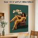"Sit Like A Lady" Retro Themed Painting Poster, Vintage-style Poster Featuring Stylish Woman In Floral Jumpsuit Lounging On Armchair With Wine Glass_maomaolike.com