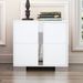 Elegant Nightstand With Metal Handle,Mirrored Bedside Table With 2 Drawers For Bedroom,Living Room,White_maomaolike.com