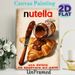 Nutella & Croissant Themed Painting Poster, Warm-toned Delicious Food Scene Poster, Appetizing Wall Decor Option For Kitchen, Dining Area_maomaolike.com