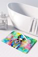 Boston Terrier Hippie Dawg Memory Foam Kitchen Mat Machine Washable Anti-Fatigue Mat Cushion Comfort Bath Mat Or Kitchen Rug_maomaolike.com