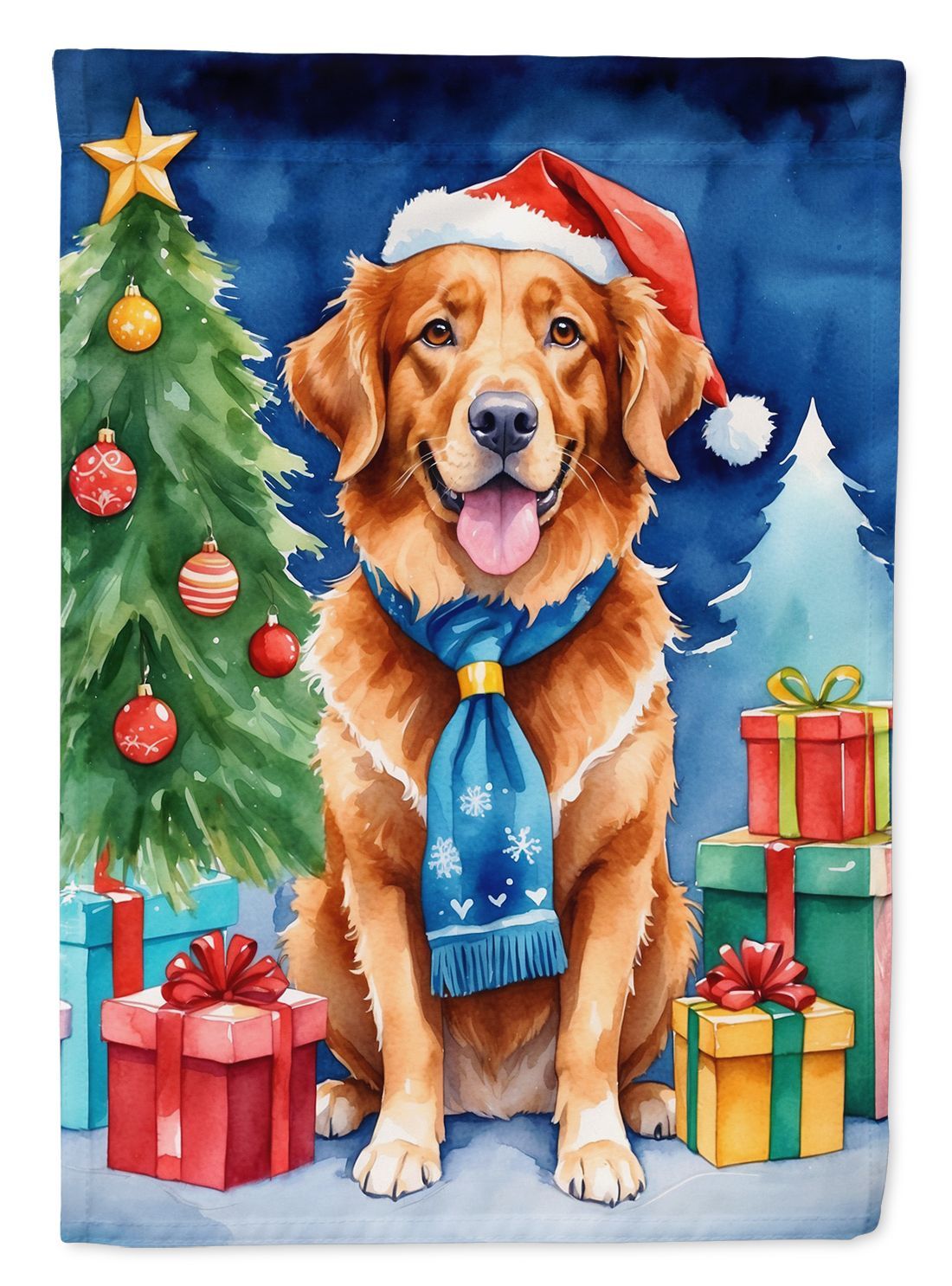 Nova Scotia Duck Tolling Retriever Christmas Reindeer Garden Flag Mailbox Flag Decorative Yard Flag Banner Outside Patio Artwork Yard Flower Beds, Garden Size, Multicolor_maomaolike.com