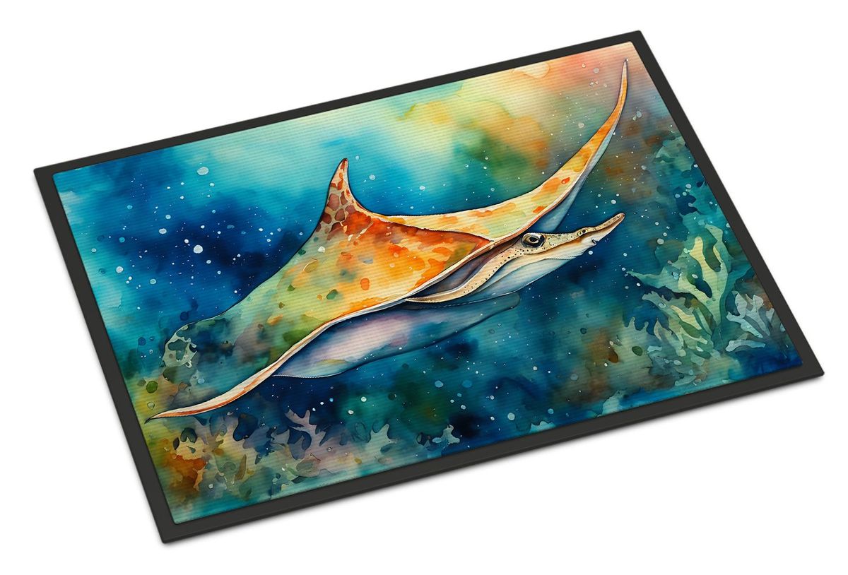 Sting Ray Doormat Front Door Mat Indoor Outdoor Rugs For Entryway, Non Slip Washable Low Pile, 24H X 36W_maomaolike.com