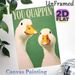 Whimsical Duck Themed Painting Poster, Playful White Ducks With "You Quappin'" Text On Green Background Poster, Lighthearted Humorous Decor Suitable_maomaolike.com