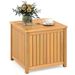 2-in-1 Outdoor Side Table With Storage Acacia Wood Slatted Coffee Table Square/Round Slatted End Storage Box As Side Table And Storage Box Reinforced Crossbars And Protective Foot Pads_maomaolike.com