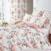 Duvet Cover Set 3 Pieces - Floral Printed Brushed Polyester Bedding Set, Ultra Soft Queen King Size 2 Pillowcases,_maomaolike.com