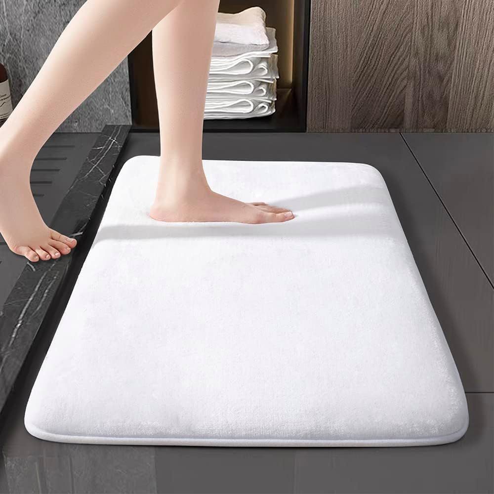 Memory Foam Bathroom Rug (White)_maomaolike.com