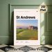 St Andrews Golf Course Painting Poster, Serene Coastal Golf Course Scene Poster, Showcases Iconic Historic Golf Course Details, Ideal For Home Walls_maomaolike.com