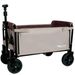 All-in-One Convertible Folding Camping Wagon Cart: Bench Seat, Storage Compartment & Included Dog Tether, Beige/Brown_maomaolike.com