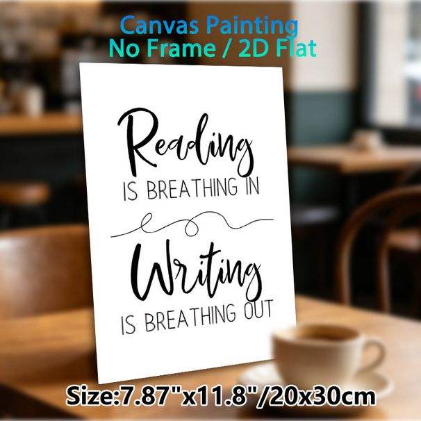 Reading & Writing Quote Painting Poster, Minimalist Black & White Typographic Poster, Inspirational Literary Decor Ideal For Home Office, Study Room_maomaolike.com