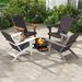 Patio Adirondack Chair With Rattan Padded Seat And Hidden Cupholder_maomaolike.com