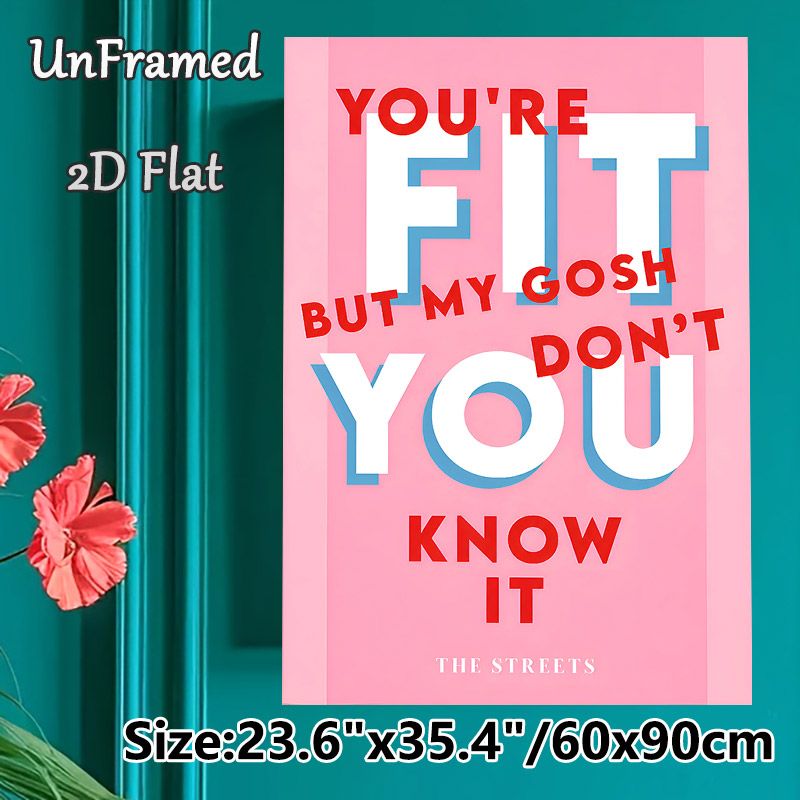 Inspirational Quote Typography Painting Poster, Vibrant Pink Retro Typographic Poster, Eye-catching Motivational Word Art, Ideal For Bedroom, Living_maomaolike.com