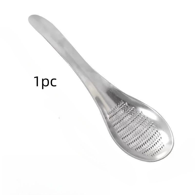 Stainless Steel Garlic Ginger Fruits Root Vegetable Grater Grinder Spoon For Kitchen_maomaolike.com