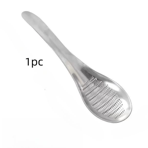 Stainless Steel Garlic Ginger Fruits Root Vegetable Grater Grinder Spoon For Kitchen_maomaolike.com
