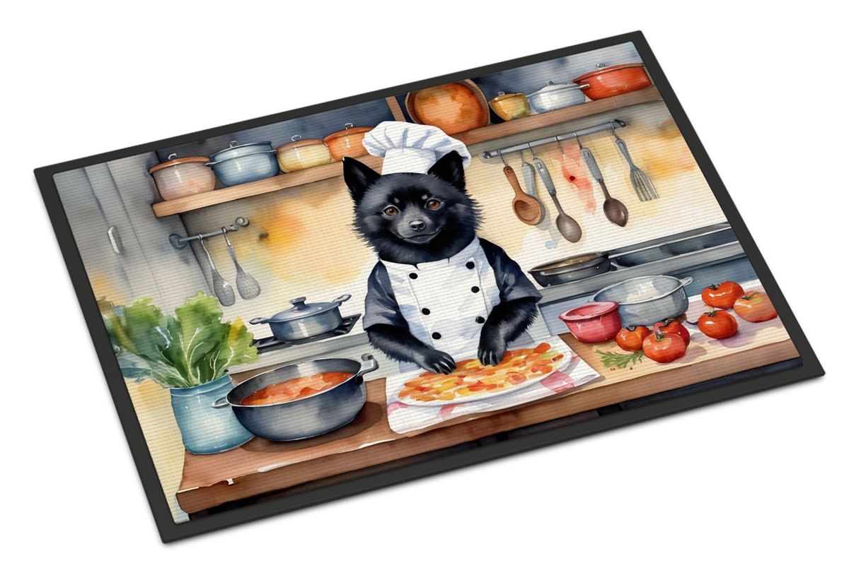Schipperke The Chef Doormat Front Door Mat Indoor Outdoor Rugs For Entryway, Non Slip Washable Low Pile, 24H X 36W_maomaolike.com