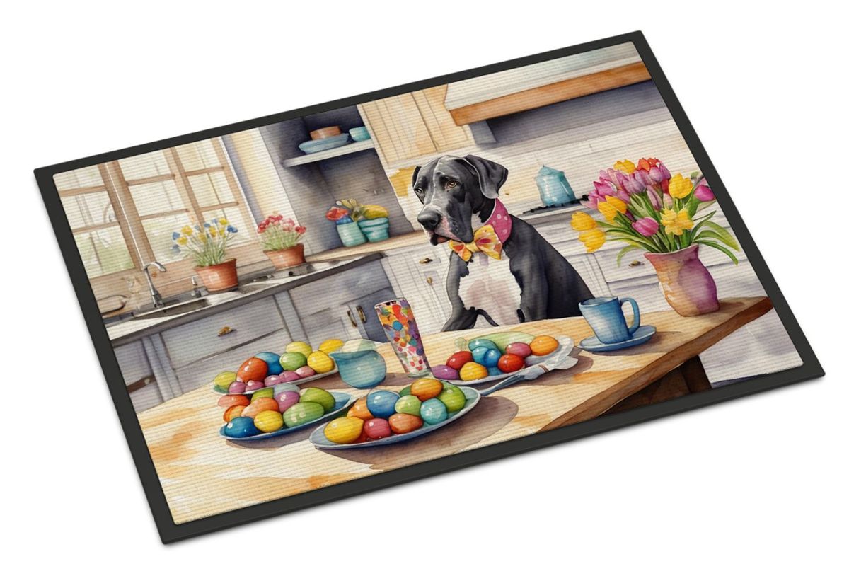 Decorating Easter Great Dane Doormat Front Door Mat Indoor Outdoor Rugs For Entryway, Non Slip Washable Low Pile, 24H X 36W_maomaolike.com
