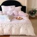 Winter Thickened Milk Velvet Four-Piece Set Light Luxury Style Butterfly Embroidery Warm Coral Fleece Duvet Cover Bed Sheet Beddin_maomaolike.com