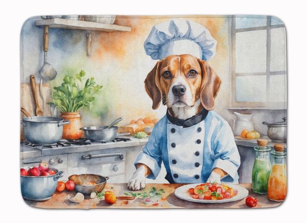 Beagle The Chef Memory Foam Kitchen Mat Machine Washable Anti-Fatigue Mat Cushion Comfort Bath Mat Or Kitchen Rug_maomaolike.com