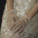 Unisex Short plain pearl gloves package five finger bride milky white wedding dress etiquette lace studio photo_maomaolike.com