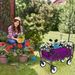 Minimeetall Strap , Collapsible Foldable Wagon Cart With Strapping System Beach Wagon , Utility Cart , Utility Wagon Grocery Cart For Camping Shopping Sports Gardeing Fishing Supports 225lbs Purple_maomaolike.com