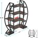 Industrial Bookshelf, Oval Triple Wide Etagere Bookcases Display Shelves_maomaolike.com