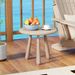 18 Inch Outdoor Mahogany Wood Side Table With Thickened Board For Different Scenarios, Such As Porch And Living Room_maomaolike.com