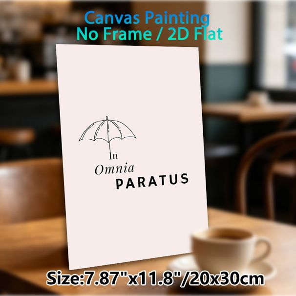 Umbrella & Latin Quote Painting Poster, Minimalist Line Art Umbrella & Typography Poster, Inspirational Motivational Wall Decor For Living Room_maomaolike.com