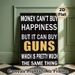 Sarcastic Money & Guns Quote Painting Poster, Bold Black & Gold Typographic Poster, Witty Humorous Wall Decor For Home Office, Man Cave_maomaolike.com
