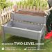 2 Tier Raised Garden Bed, Wooden Elevated Planter Box With Legs, Outdoor Plant Bed For Flowers Vegetables Herbs Gray_maomaolike.com