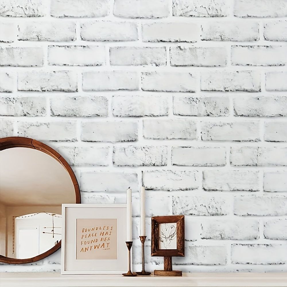 New Style Lime White Brick Bedroom Living Room Removable Decorative Waterproof Self-adhesive Wallpaper_maomaolike.com