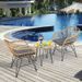 3 Pieces Rattan Furniture Set With Cushioned Chair Table_maomaolike.com