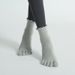 Unisex Mid-tube wooden ear lace non-slip yoga socks sweat-wicking ins Hipster Pilates trampoline women's five-finger socks_maomaolike.com
