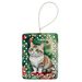 Munchkin Cat By The Christmas Tree Porcelain Ornament Christmas Tree Hanging Decorations For Home Christmas Holiday, Rectangle, Gift, Multicolor_maomaolike.com