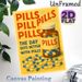Pill Themed Painting Poster, Vintage Bold Typography & Capsule Bottle Graphic Poster, Unique Decorative Piece Ideal For Clinics, Bedrooms And Living_maomaolike.com