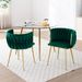 Modern Velvet Dining Chairs Set Of 2, Upholstered Woven Dining Chair With Golden Metal Legs, Upholstered Dining Chairs For Dining Room, Kitchen, Vanity, Living Room_maomaolike.com