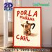 Coffee Themed Painting Poster, Vintage Retro Style Poster With Moka Pot & Spanish Coffee Slogan, Warm Decorative Piece Ideal For Kitchen, Café And_maomaolike.com