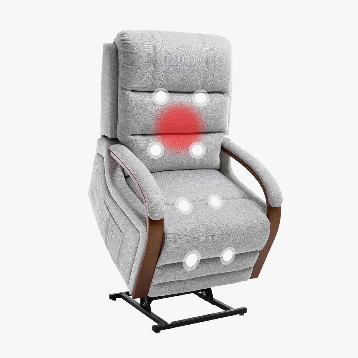 Power Lift Recliner Chair For Elderly, Recliner Chair With Massage & Heat, Electric Leather Lift Recliner Chair For Living Room With Side Pocket, Gray_maomaolike.com