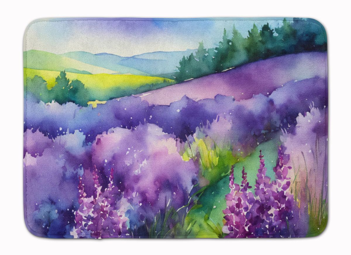 New Hampshire Purple Lilac In Watercolor Memory Foam Kitchen Mat Machine Washable Anti-Fatigue Mat Cushion Comfort Bath Mat Or Kitchen Rug_maomaolike.com