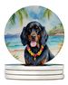 Gordon Setter Luau Large Sandstone Coasters Pack Of 4 Absorbent Round Coasters Decor Gifts For Men Or Women, 4 In, Multicolor_maomaolike.com