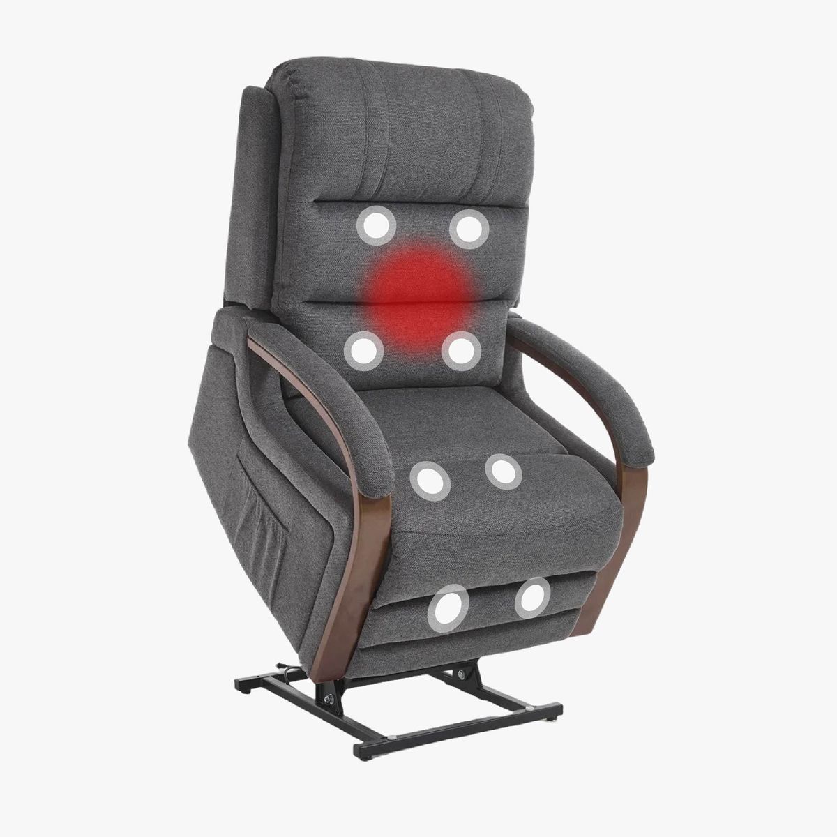 Power Lift Recliner Chair For Elderly, Recliner Chair With Massage & Heat, Electric Leather Lift Recliner Chair For Living Room With Side Pocket, Charcoal Gray_maomaolike.com