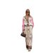Women's clothing casual fashion all-match linen printed macaron long-sleeved suit_maomaolike.com