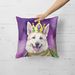 White German Shepherd King Of Mardi Gras Throw Pillow Machine Washable, Indoor Outdoor Decorative Pillow For Couch, Bed Or Patio, 18Hx18W_maomaolike.com