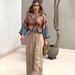 Women's Clothing autumn new positioning printed tops wide leg pants two piece set_maomaolike.com
