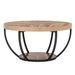 Wooden Coffee Table, 2-Tier Round Central Cocktail Table With Shelves_maomaolike.com