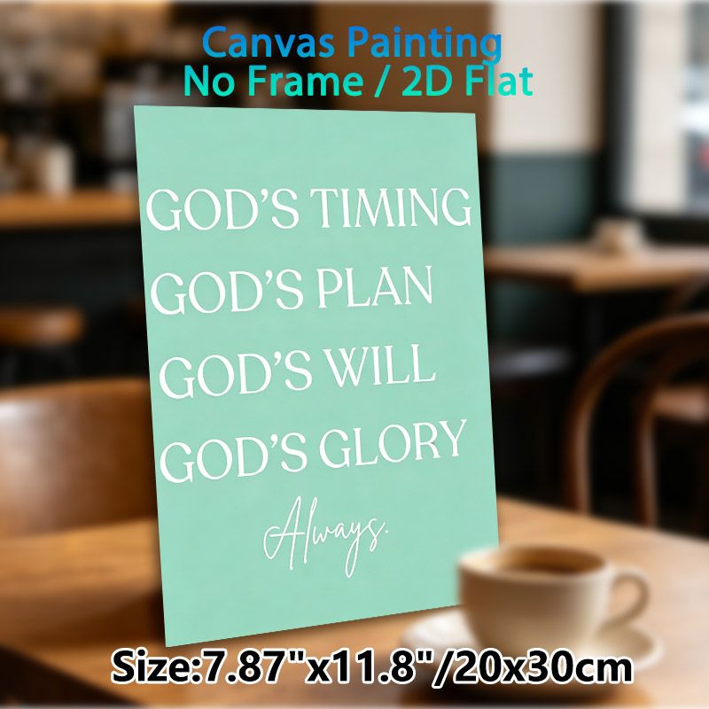 Christian Religious Quote Painting Poster, Soft Mint Green Minimalist Typographic Poster, Uplifting Spiritual Message, Ideal For Home, Bedroom, Prayer_maomaolike.com