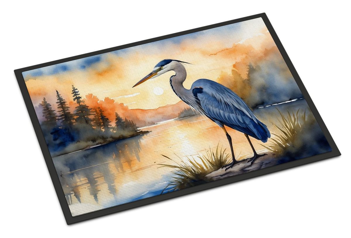 Blue Heron In The Golden Hour Doormat Front Door Mat Indoor Outdoor Rugs For Entryway, Non Slip Washable Low Pile, 24H X 36W_maomaolike.com