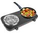 2 Color Options -- 1Pc 2000W Electric Double Burner Portable Coil Heating Hot Plate Stove Countertop RV Hotplate With Non Slip Rubber Feet 5 Temperature Adjustments_maomaolike.com